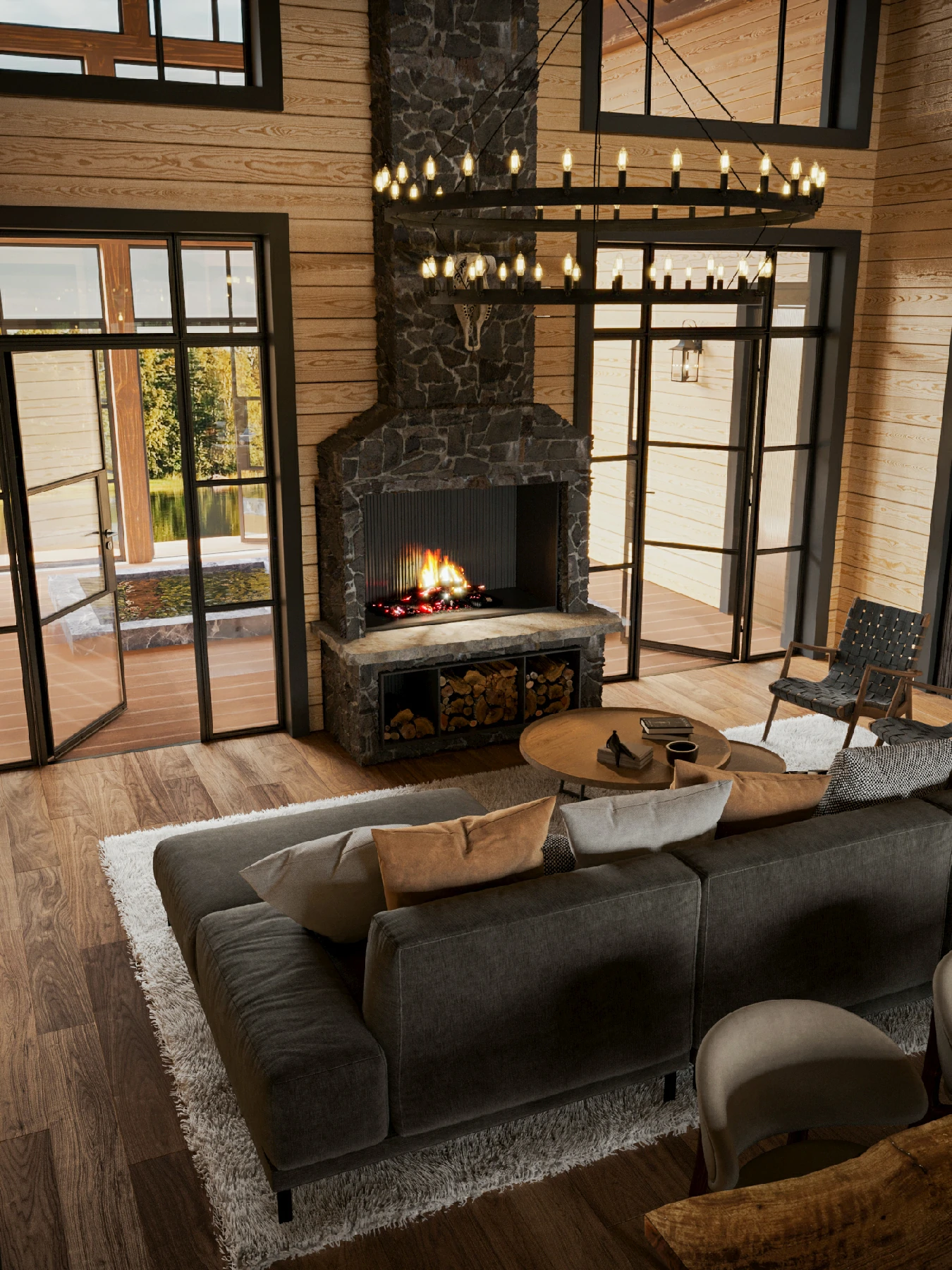 Уединённый дом у озера