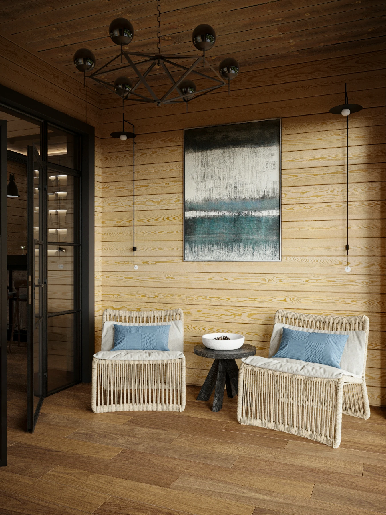 Уединённый дом у озера